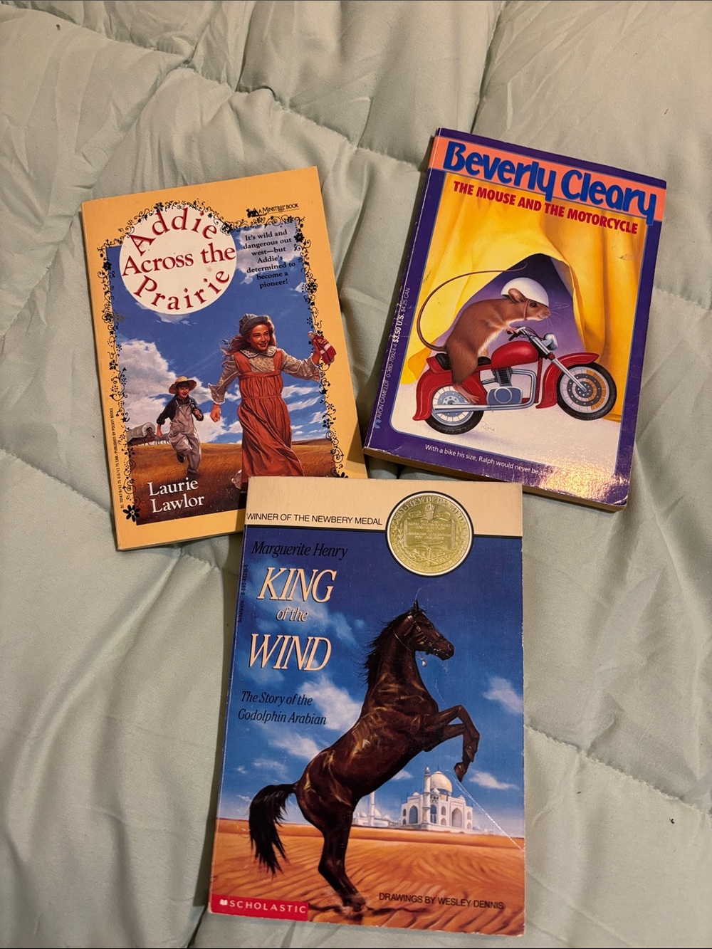 Books King of the Wind, The mouse and the Motorcycle, Addie Across the Prairie